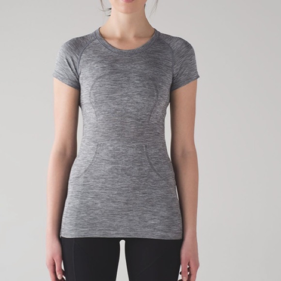lululemon athletica Tops - Lululemon Swiftly Tech Short Sleeve Crew Slate / White Size 10